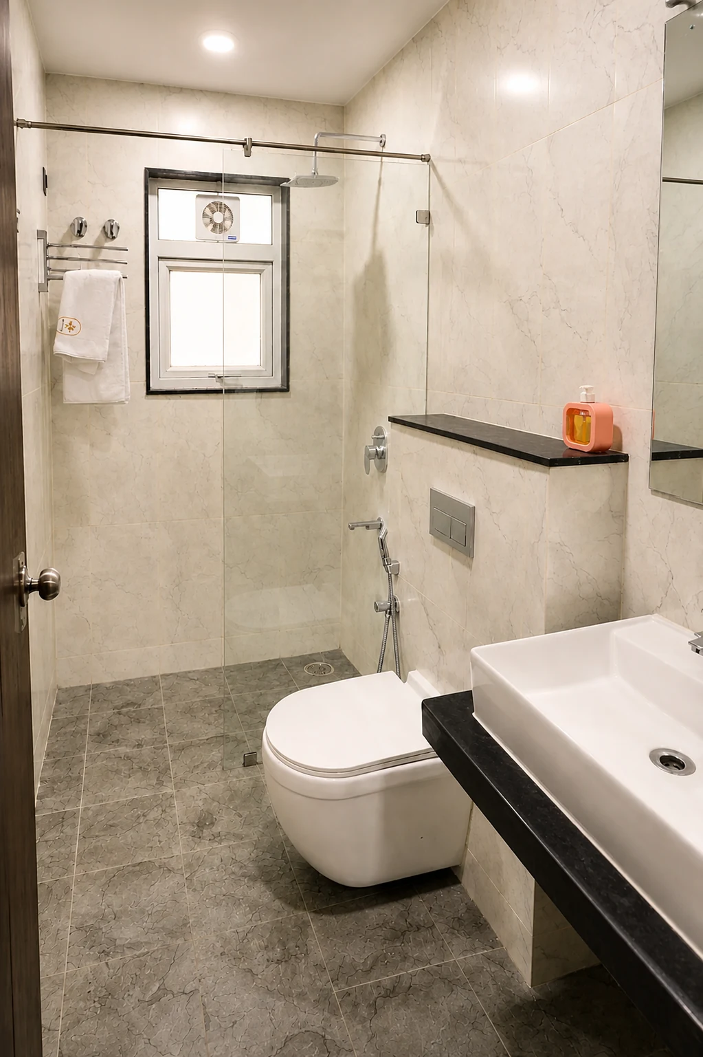 Bathroom in the LuxStayz 1BHK Premium apartment