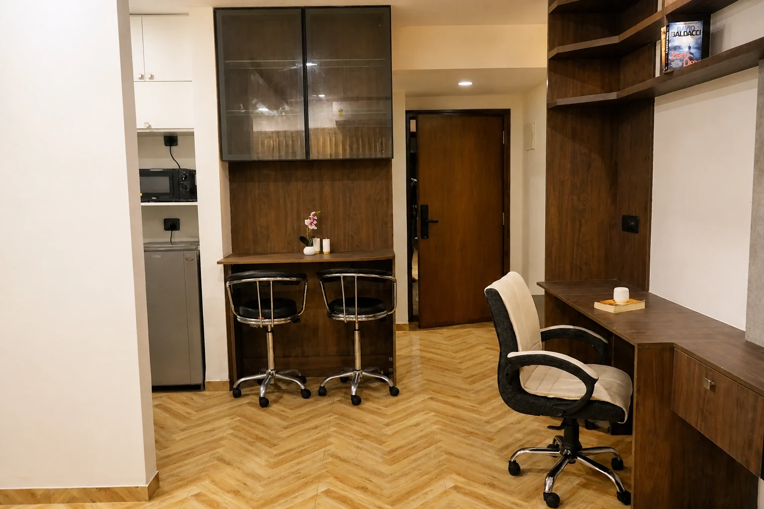 Dining counter and work area in the 1BHK Premium apartment